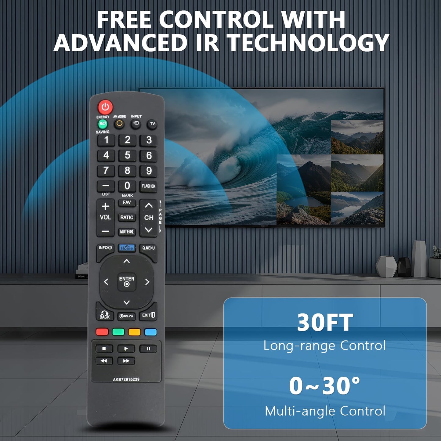 New Replaced Remote AKB72915239 for LG TV 22LV2500 26LV2500 32LK330 32LK450 32LV2500 32LV350¡