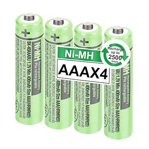OSIM 4Pack BK-40AAABU Ni-MH AAA Rechargeable Batteries 400mah AAA Ni-MH Rechargeable Batteries 1.2V for Panasonic Cordless Phones, Remote Controls