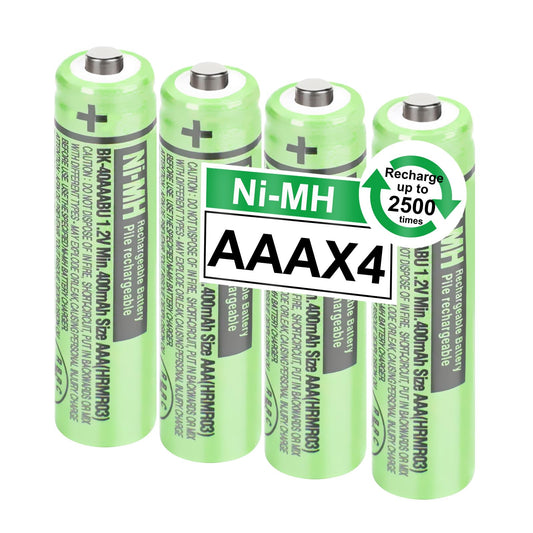 OSIM 4Pack BK-40AAABU Ni-MH AAA Rechargeable Batteries 400mah AAA Ni-MH Rechargeable Batteries 1.2V for Panasonic Cordless Phones, Remote Controls