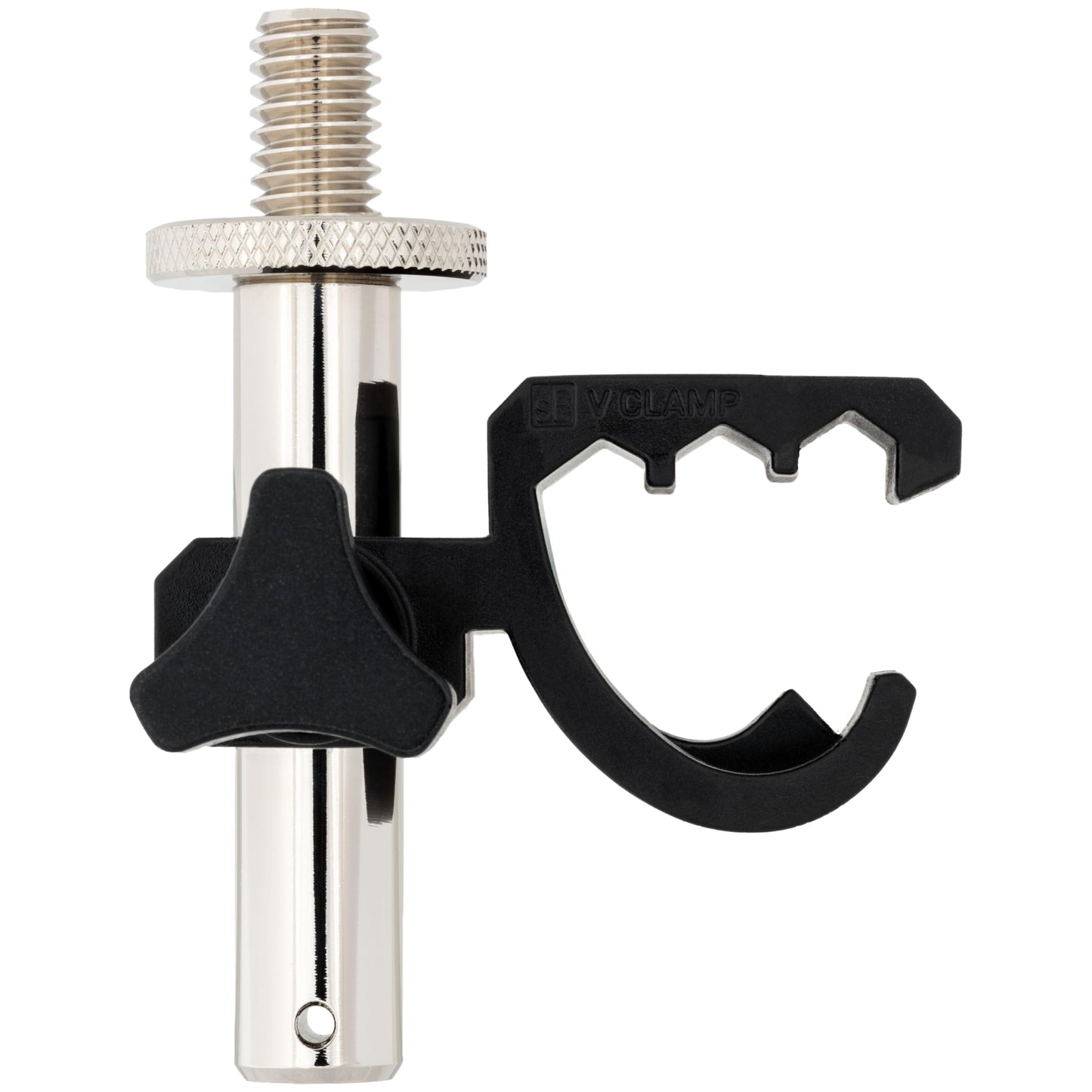 sE Electronics V Clamp Drum Microphone Mount - Compact Drum Mic Clip with Height & Rotation Adjustability - Fast & Easy Setup & Tear-Down Within