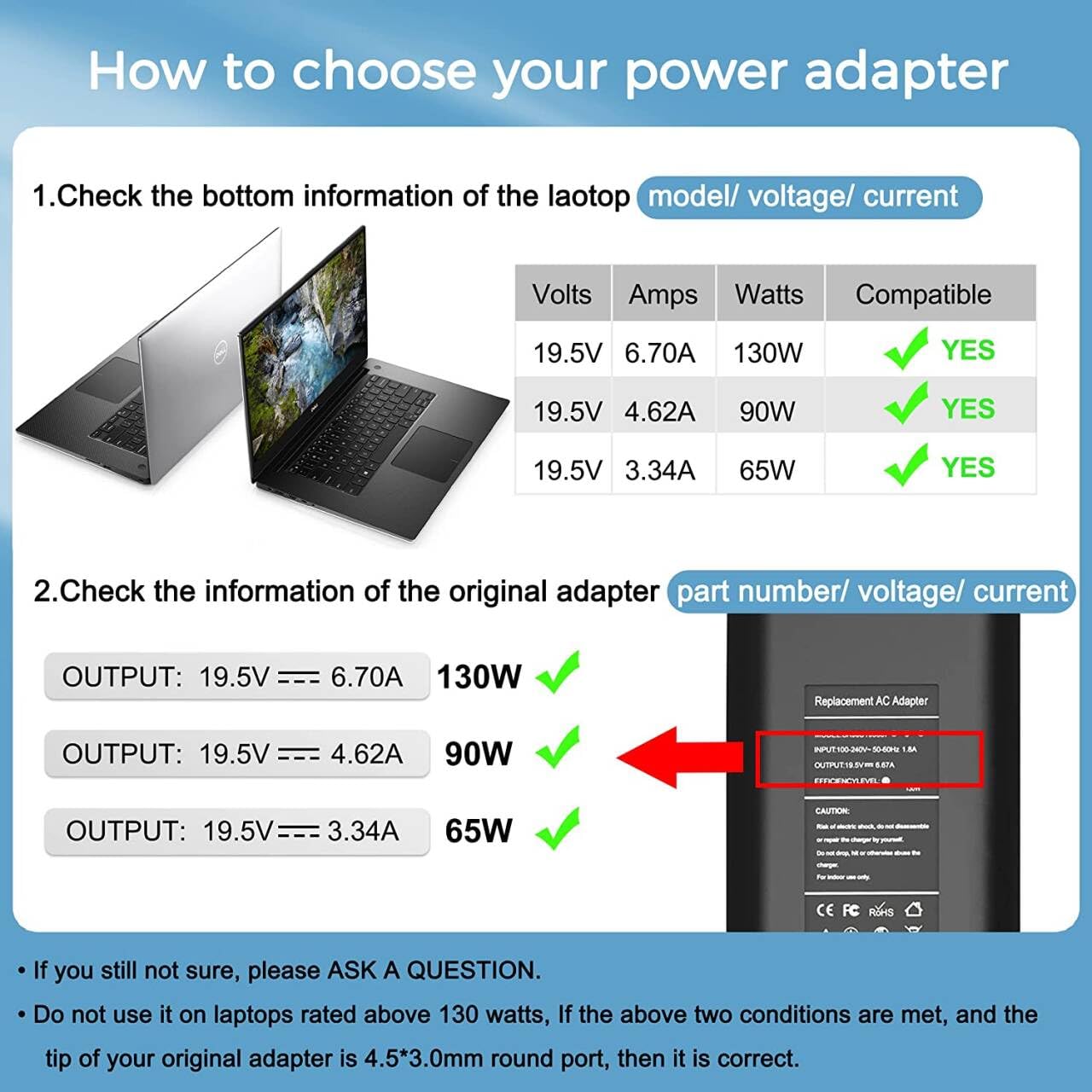 130W AC Adapter Charger for Dell OptiPlex 9020 7010 7020 7040 7050 7060 7070 7080 5050 5060 5070 5080 5090 3040 3050 3070 3080 3090 MFF Business…