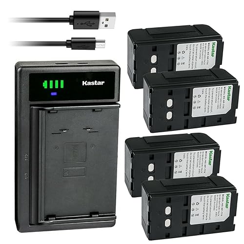 Kastar 4-Pack NP-77H Battery and LTD2 USB Charger Compatible with Sony CCD-FX630 CCD-FX640 CCD-FX700 CCD-FX700E CCD-FX710 CCD-FX720 CCD-FX730