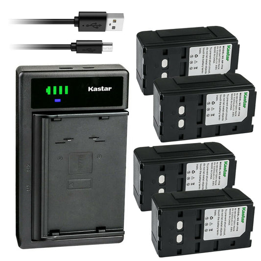 Kastar 4-Pack NP-77H Battery and LTD2 USB Charger Compatible with Sony CCD-FX630 CCD-FX640 CCD-FX700 CCD-FX700E CCD-FX710 CCD-FX720 CCD-FX730