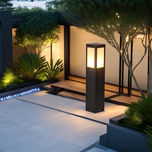 AILICIN Outdoor Path Light, Post Lights,LED Bollard Lamp for Walkway, Garden, Yard (24 inches)