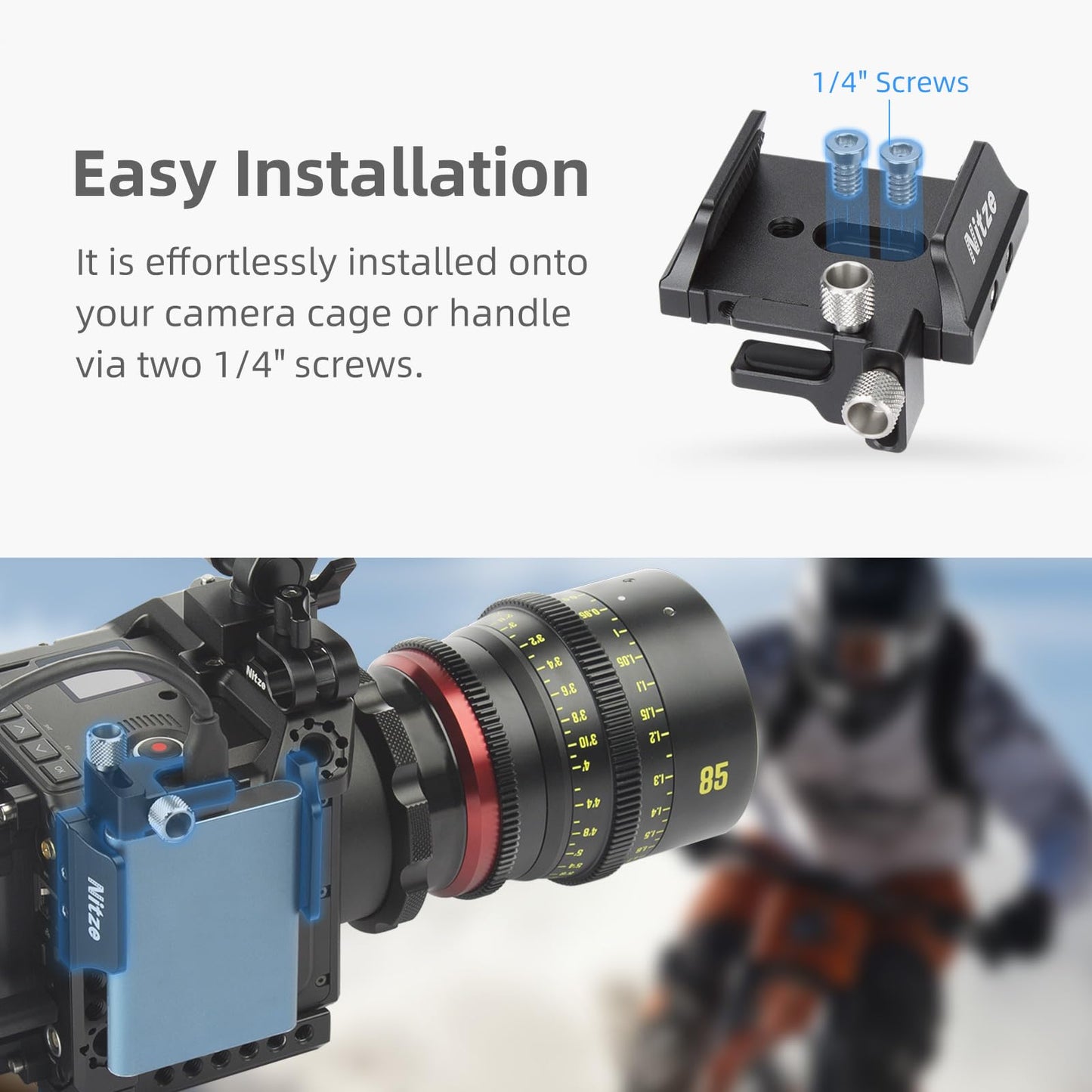 Nitze Universal SSD Mount for Samsung T5 / T7 / T7 Shield / T9 and SanDisk, with USB-C Cable Clamp, Compatible with 45 to 60mm Wide SSDs - N42C