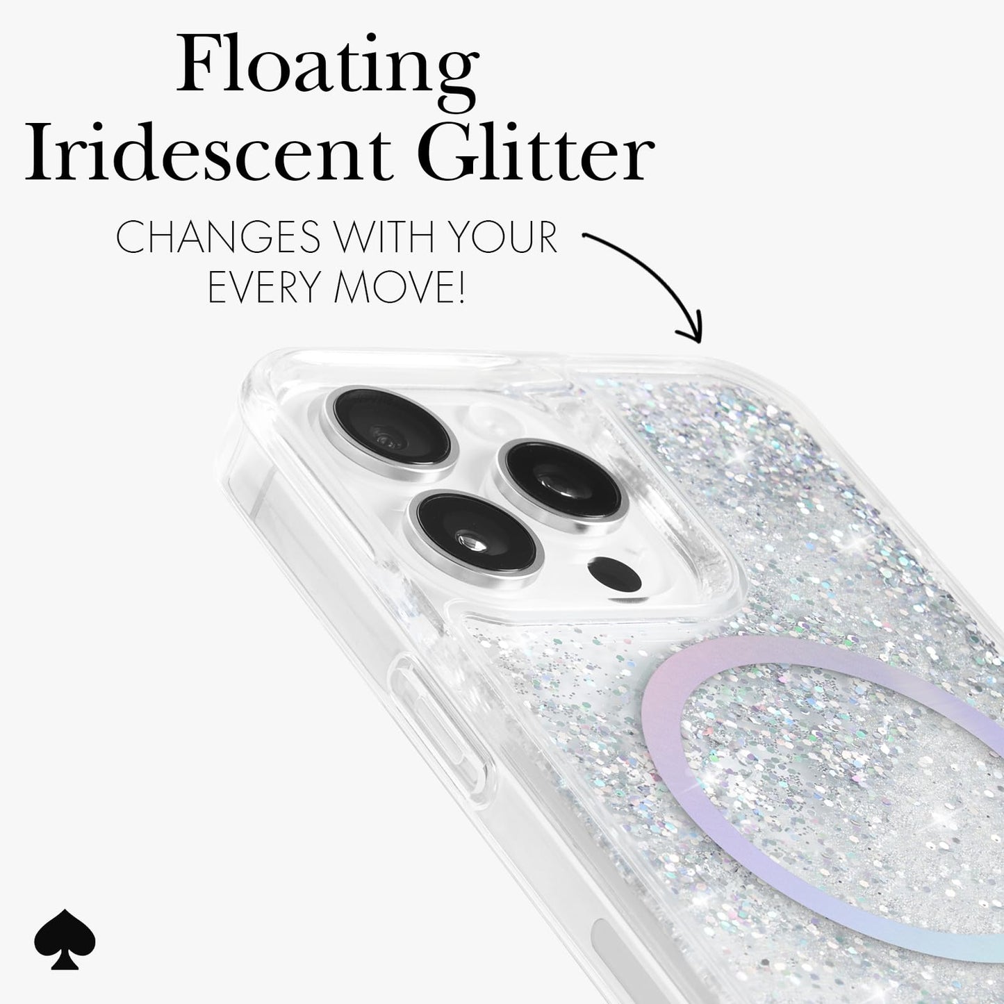 kate spade new york iPhone 15 Pro Max Case - Liquid Glitter Iridescent