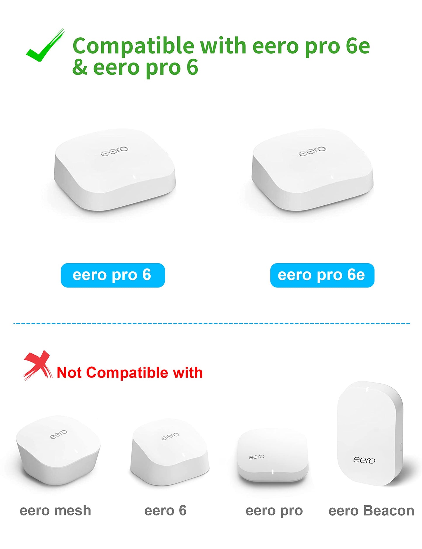 COOLWUFAN Wall Mount Holder for eero Pro 6/6E Home WiFi System - Simple and Sturdy Stand Bracket for Tri-Band Mesh Wi-Fi 6 System (White, 3 Pack)