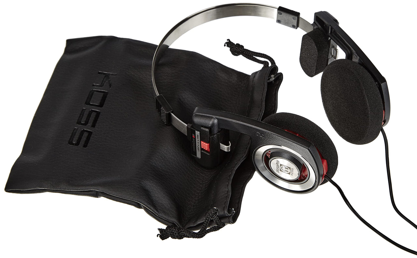 Koss Porta Pro Headphones Ear Phones Red Hot Collapsible Design with Travel Bag Included