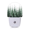 Axxitude Christmas Tree Forest Night Lights Plug into Wall for Girls Boys Room,Night Light LED Lamp Dusk to Dawn Sensor Round Lamp for Bedroom