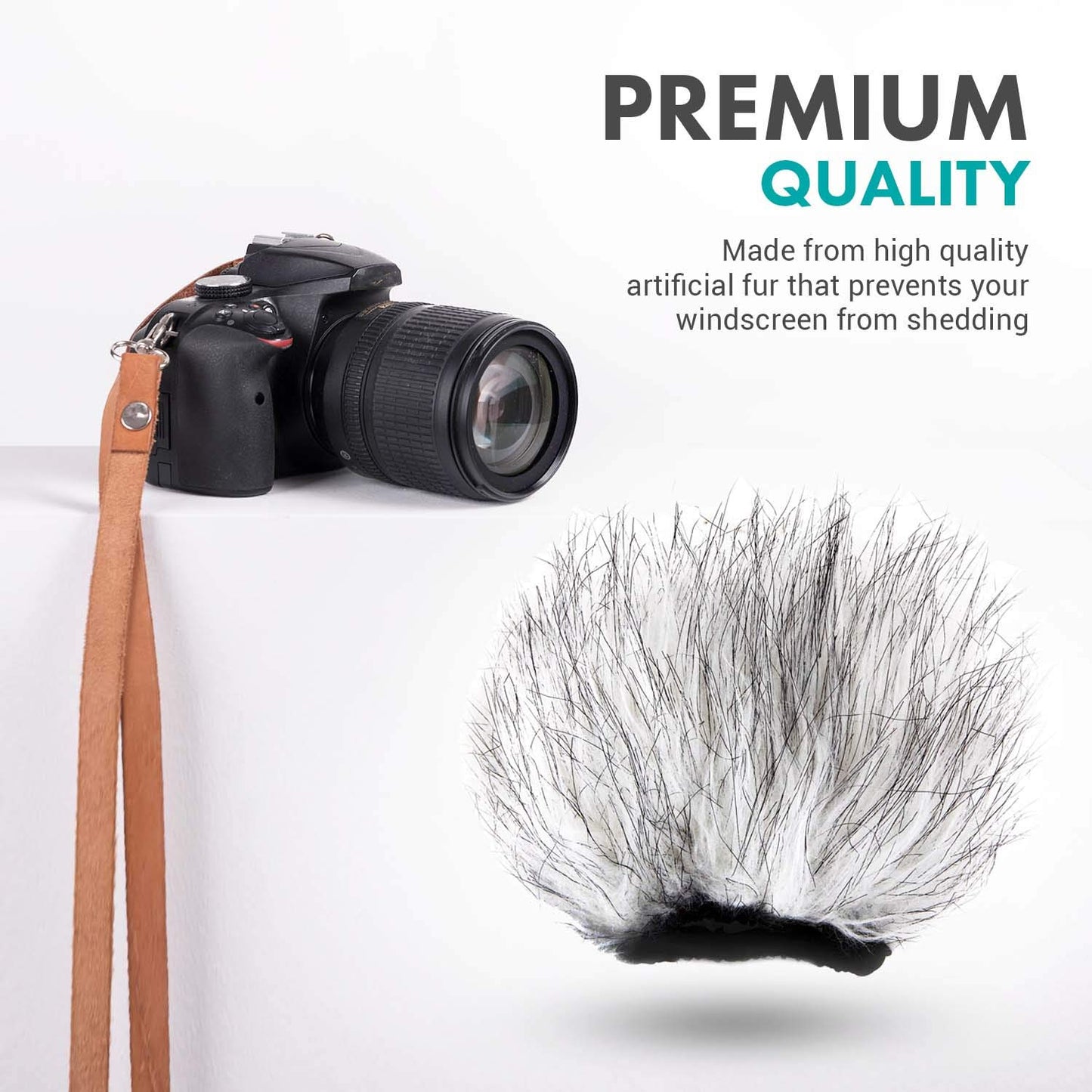 Movo WS9 Furry Outdoor Windscreen Microphone Muff for Portable Digital Recorders up to 3" X 1.5" (W x D) - Fits The Zoom H4n PRO, H5, H6, Tascam