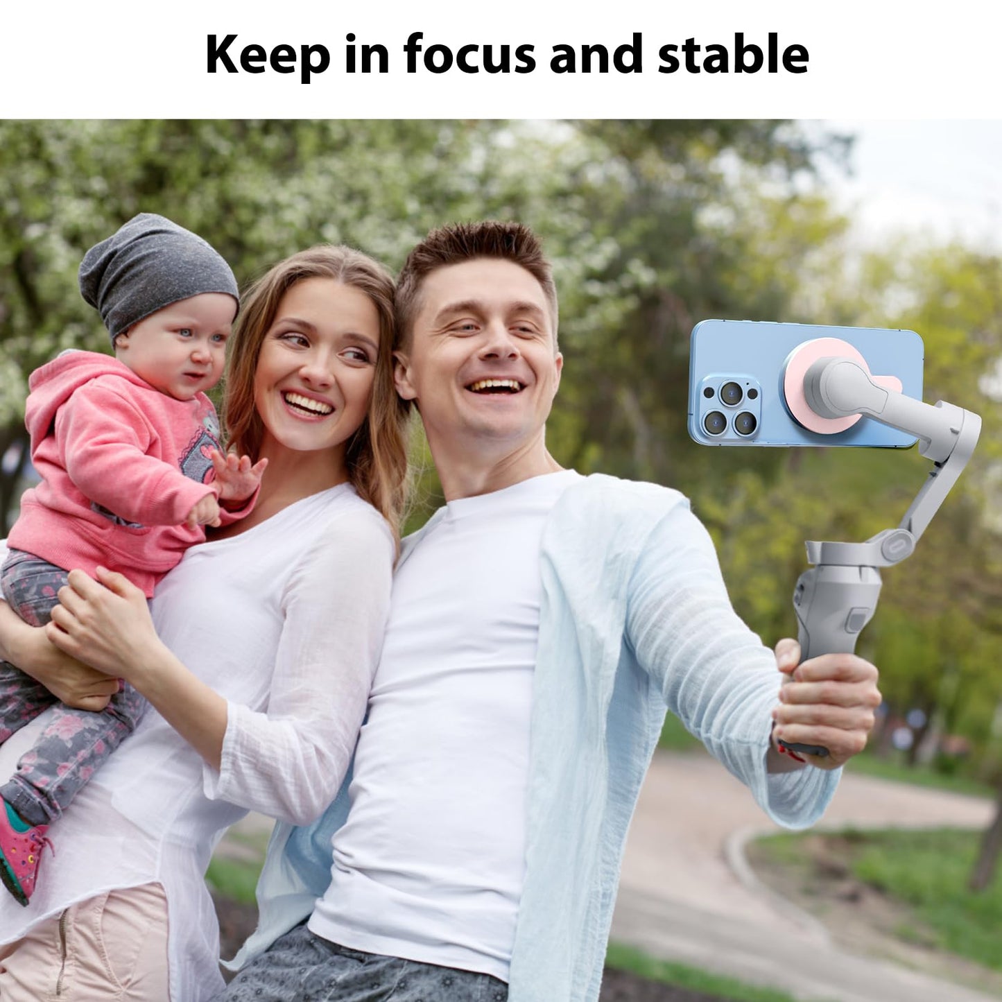 Aerbeis Magnetic Phone Clamp for DJI, Adapter Mount for Gimbal Stabilizer Osmo Mobile 8 7 7P SE 6 5 4, DJI OM Accessories Fit for Magsafe iPhone