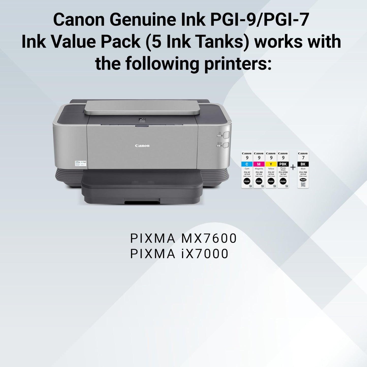 Canon PGI-9 / PGI-7 Genuine Five Color Multi Pack, Compatible with MX7600, and iX7000 Printers