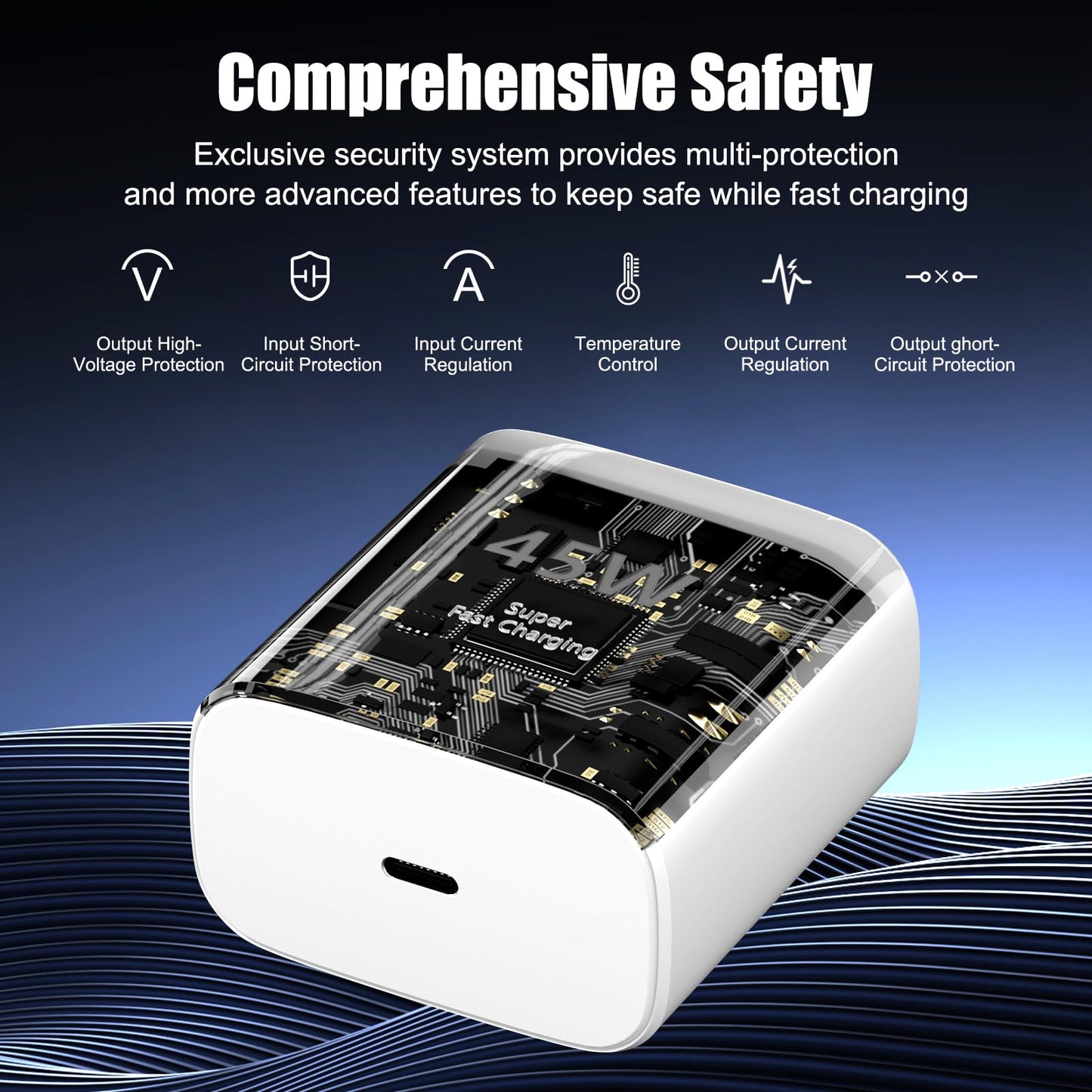 45W USB C iPhone 17 16 Super Fast Charging,iPhone 17 Pro Max Fast Charger Block for iPhone 17/17 Plus/17 Pro Max/16/16 Plus/16 Pro Max/15 Pro Max/iPad