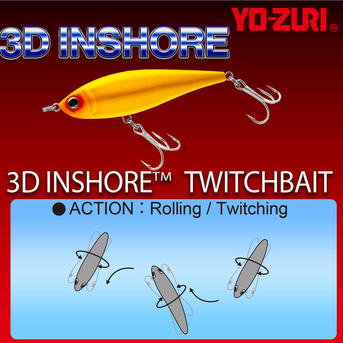 Yo-Zuri 3D Inshore Twitchbait Slow Sinking Lure