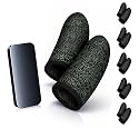 Bluradio 10 Pack Silver Fiber Gaming Finger Sleeves for Mobile Gaming