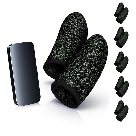 Bluradio 10 Pack Silver Fiber Gaming Finger Sleeves for Mobile Gaming
