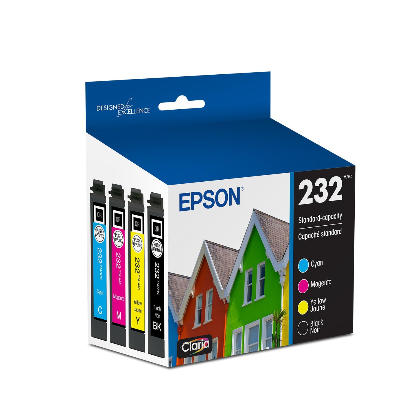 EPSON 232 Claria Ink Standard Capacity Black & Color Cartridge Combo Pack (T232120-BCS) Works with WorkForce WF-2930 ,2950 and Expression XP-4200