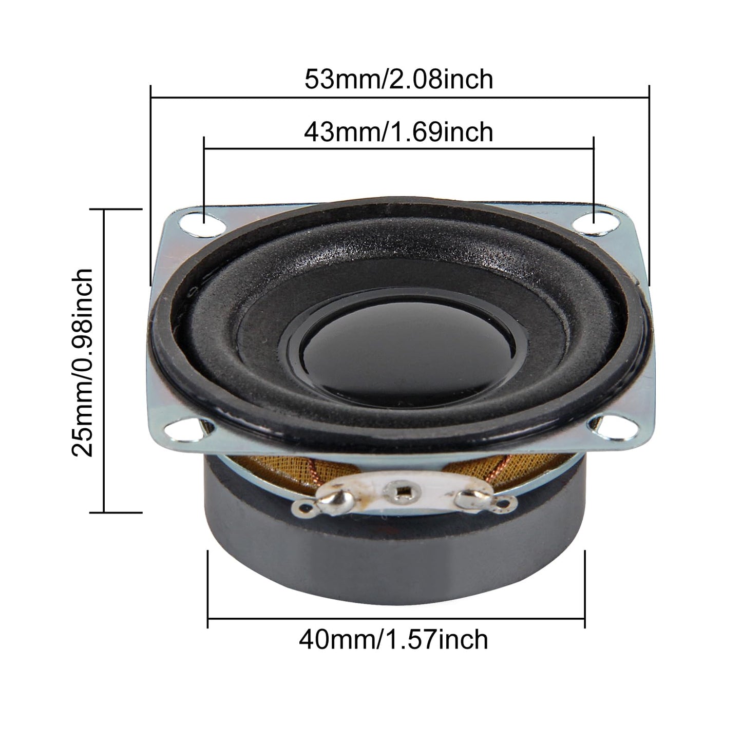 DWEII 4PCS 2" 8Ohm 3W Full Range Audio Speaker Stereo Woofer Loudspeaker for Arduino(8 ohm Speaker)