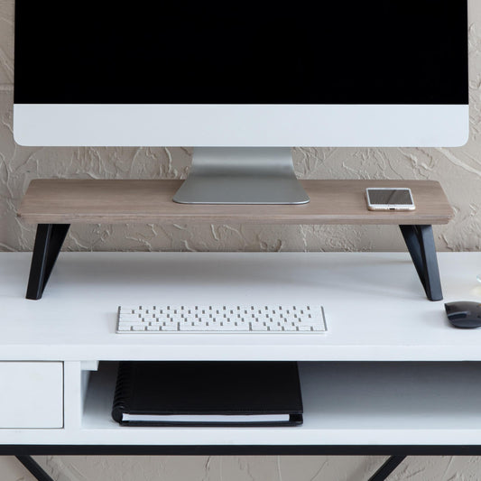 Anji Mountain Monitor Stand - Desktop Organizer & Laptop Riser, Ergonomic Monitor Riser, Space-Saving Monitor Stand for Desk, Durable Construction
