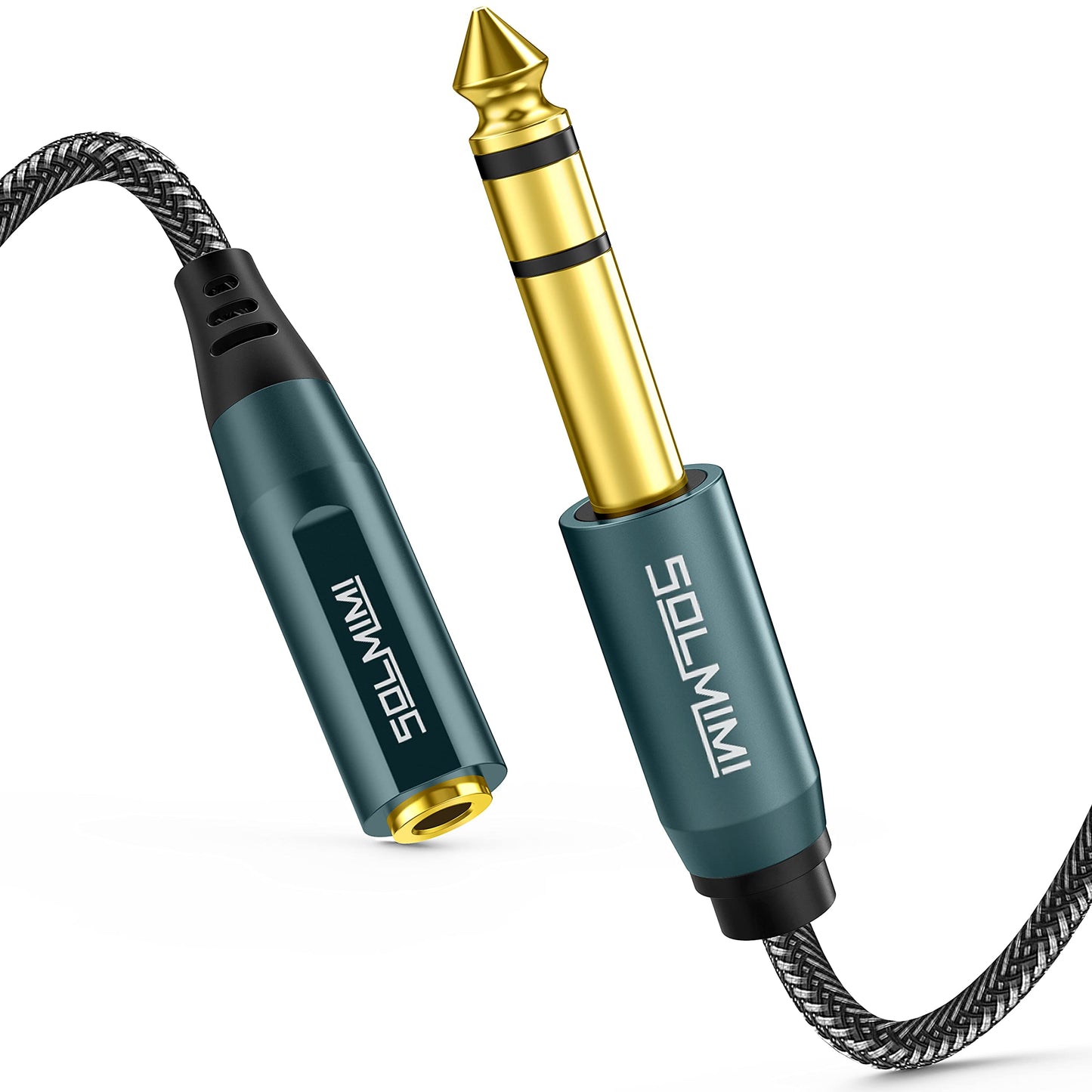 SOLMIMI 1/4 to 3.5mm Headphone Adapter, 1/4 to 1/8 6.35mm Male to 3.5mm Female TRS Stereo Audio Adapter Cable for Headphone Mixer Guitar Piano