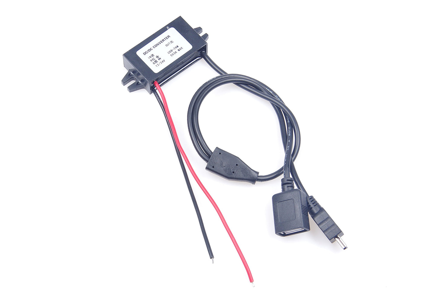 KNACRO DC-DC Convert Step-Down Power Supply Module 9V 12V 8-22V to 5V 3A USB Female + mini USB Output Waterproof