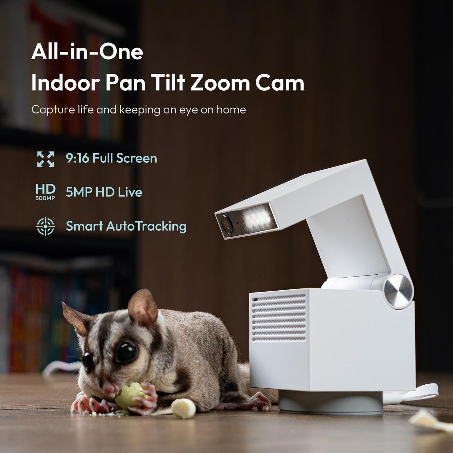 psync Genie S 2.7K HD Indoor Security Camera with 6X Zoom, 2-Way Audio, Privacy Protection, Motion Tracking for Baby & Pet, 350° Pan & 135° Tilt, 32GB