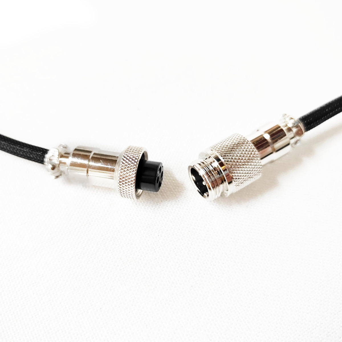 Glacier Premium Durable Quality Braided USB-C to USB-A Coiled Cable with Detachable Metal Aviator Connector Plug for Mechanical Keyboard (Black)