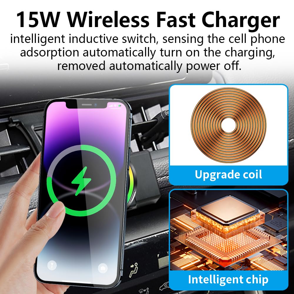 LUNQIN Car Magnetic Phone Mount for 2019-2025 Toyota RAV4 XLE Premium Adventure TRD Off-Road Limited & RAV4 Hybrid XSE Limited,RAV 4 Prime XSE Auto