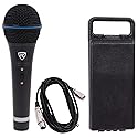 Rockville RMM-XLR Super Cardioid Dynamic Microphone, 600 Ohm, Metal Body, On/Off Switch, 10ft XLR Cable, Black Finish, for Live Performances and
