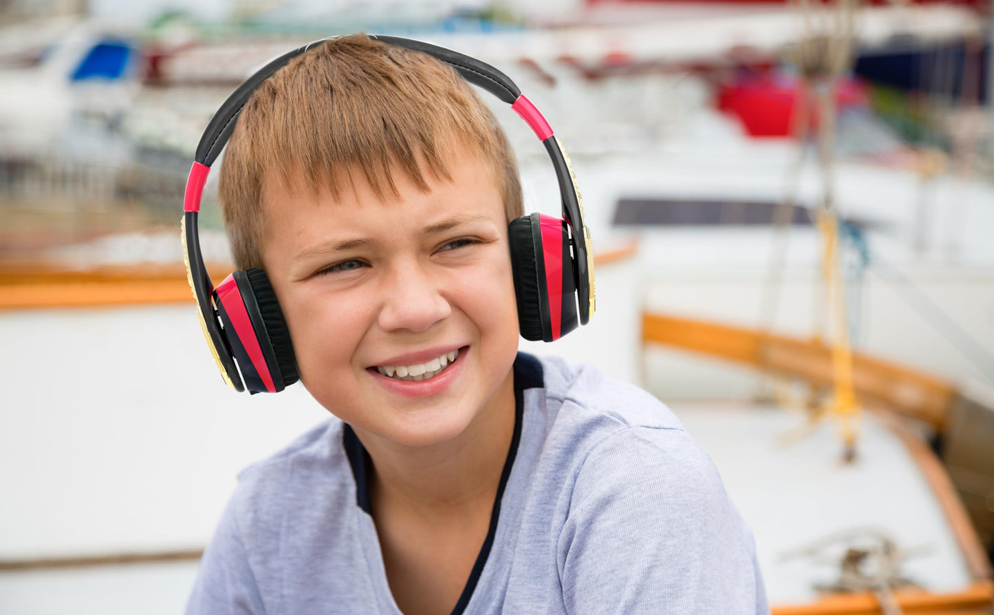 eKids WWE Bluetooth Headphones, Wireless Headphones with Microphone Includes Aux Cord, Kids Earphones for School, Home, or Travel