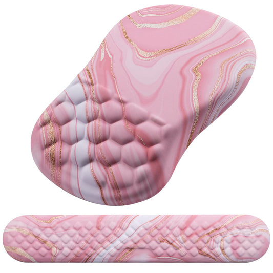 Mouse Pad Wrist Support, Laokiiy 2 in1 Keyboard Wrist Rest+ Ergonomic Mouse Pad, Non-Slip Wrist Rest for Computer Keyboard, Made Easy Typing & Relieve