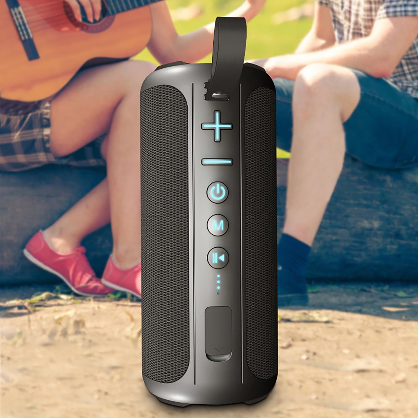 Portable Bluetooth Speakers, Multifunctional 20W Outdoor Waterproof High-Power Bluetooth Speaker with Dual Speakers, Bass Boost, IPX6 Water