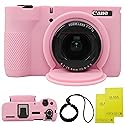 SZHSYJY V1 Case,Camera Case for Canon PowerShot V1 Digital Camera - Soft Silicone Protective Case with Removable Lens Cover, Includes 2 Screen
