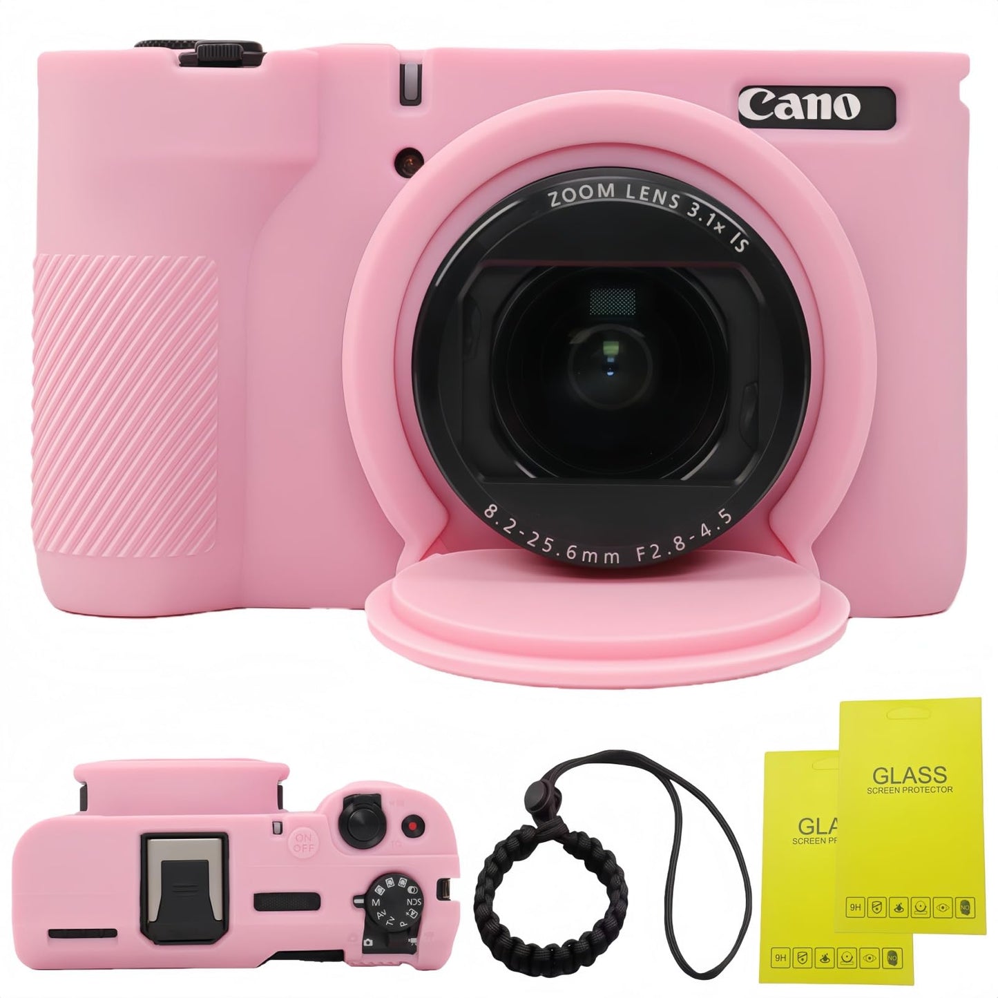 SZHSYJY V1 Case,Camera Case for Canon PowerShot V1 Digital Camera - Soft Silicone Protective Case with Removable Lens Cover, Includes 2 Screen