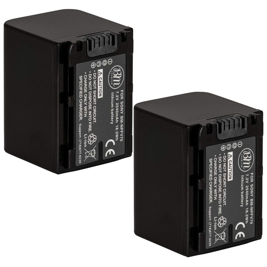 BM 2 NP-FV70 Batteries for Sony FDR-AX700, PXW-Z90V, HXR-NX80, HDR-CX455/B HDR-CX675B, CX330, CX900, PJ340, PJ540, PJ670B, PJ810, FDR-AX33, FDR-AX53