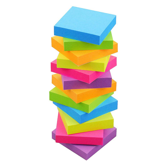 SIMONA Sticky Notes 2x2 Inch, Sticky Pads 6 Colors 12 Pads 1200 Sheets