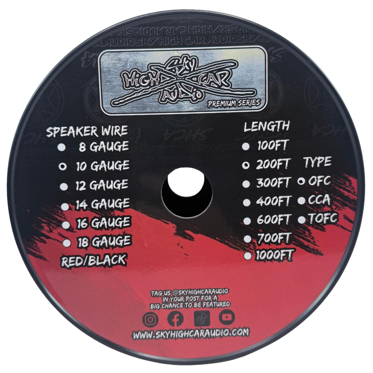 200' feet True 10 Gauge AWG OFC Speaker Wire Red/Black Car Home Audio