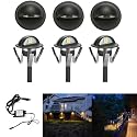 FVTLED Pack of 6 Warm White LED Deck Lights kit ?1.38 Outdoor Garden Yard Decoration Lamp Recessed Pathway Step Warm White LED Lighting, Black