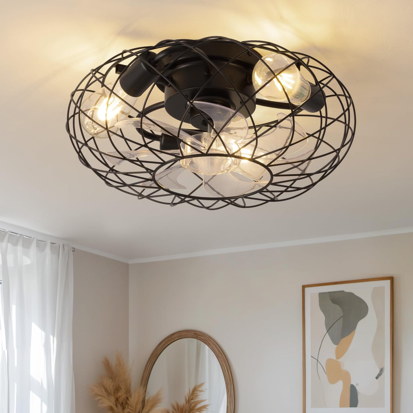 KDG 15.8? Retro Low Profile LED Ceiling Fans with Light