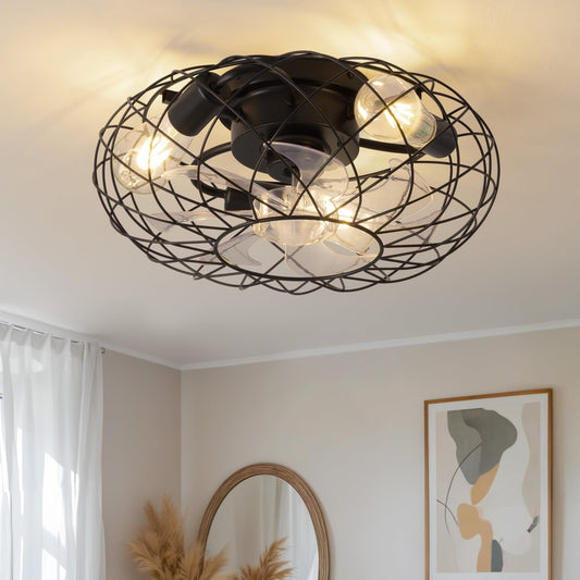 KDG 15.8? Retro Low Profile LED Ceiling Fans with Light