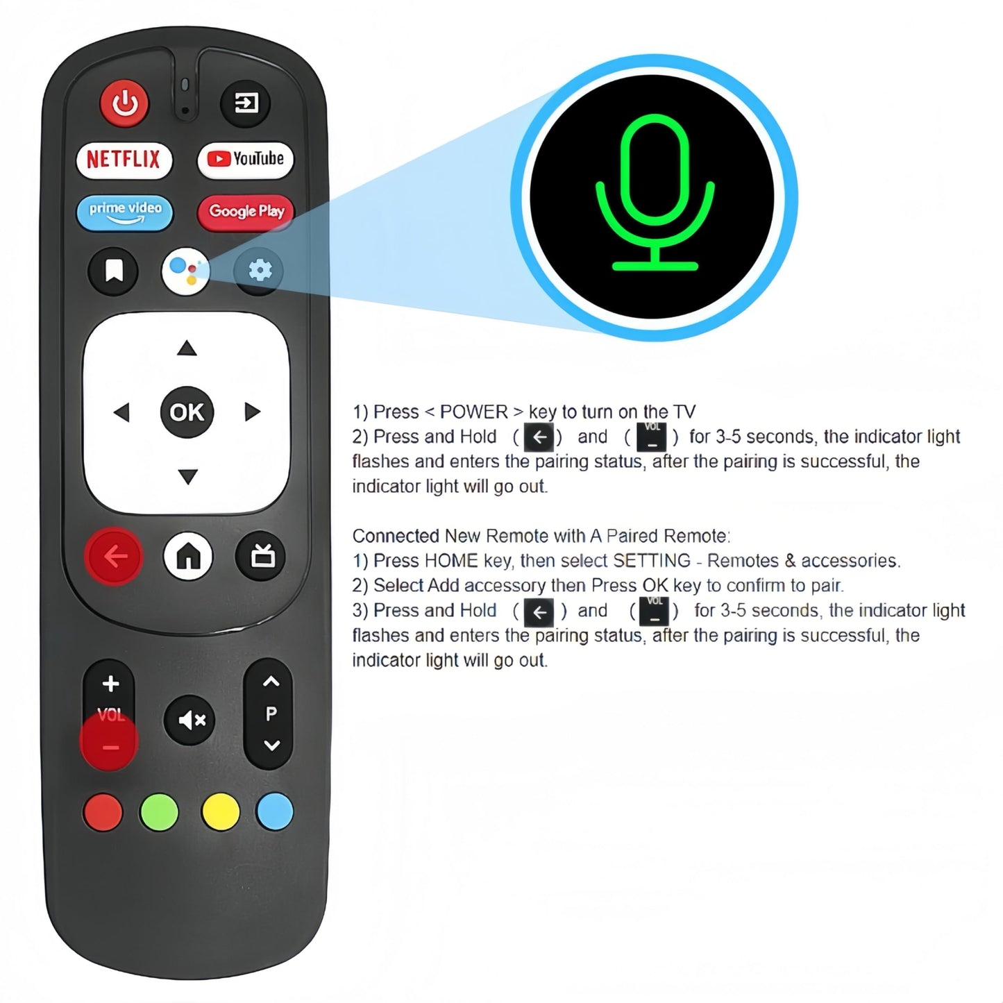 RM-C3287 Replacement Voice Remote Control for JVC TV RM-C3570 65PFL5704/F7 65PFL5504/F7 65PFL5604/F7 65PFL5766/F7 50PFL5766 Smart Android