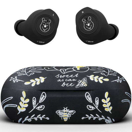 Disney Winnie The Pooh Bluetooth Earbuds w/Charging Case- Wireless Headphones w/Built-in Mic+ Up to 30 Hrs Playtime- Winnie The Pooh Gifts for Women