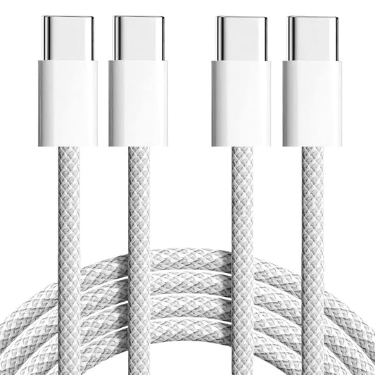 Braided USB C to USB C Cable 3ft - 60W Type C Fast Charger, USBC to USB-C Woven Power Cord for iPhone 17/16/15 Pro Max