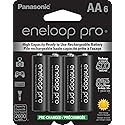 Eneloop Panasonic BK-3HCCA6BA pro AA High-Capacity Ni-MH Pre-Charged Rechargeable Batteries, 6-Battery Pack