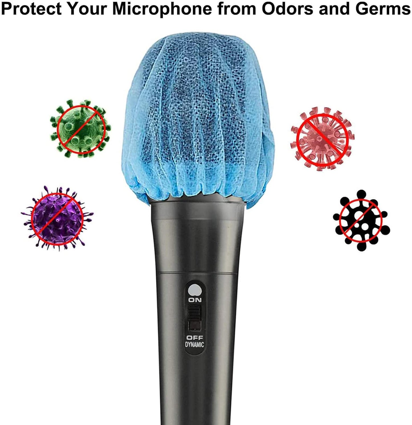 TENGYES 400 PCS (200 Pack) Microphone Hygiene Covers Disposable Non-Woven Handheld Mic Cover Windscreen Protective Cap for KTV Karaoke Recording Room