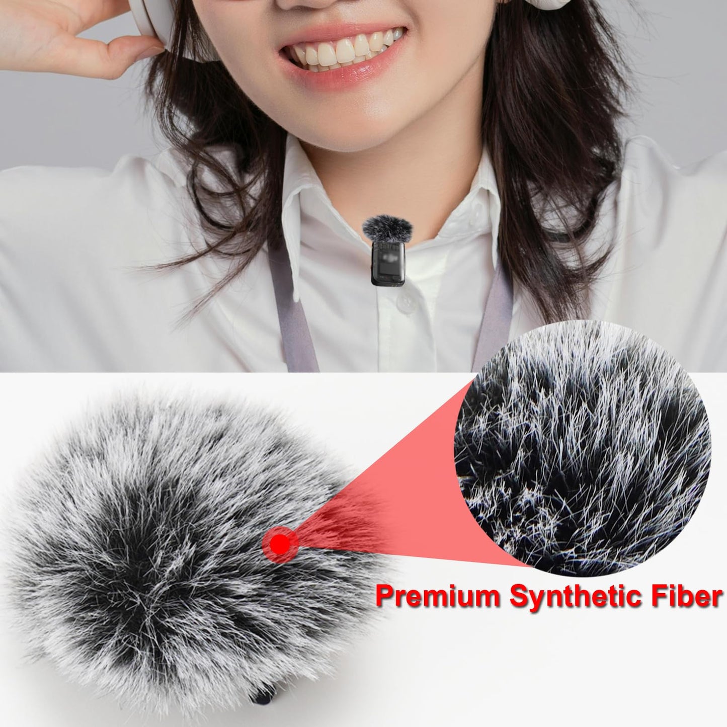 FONDFRAMORY Microphone Windscreen for DJI Mic 2, Furry Wind Muff Compatible with DJI Mic 2, Fur Microphone Cover Pop Filter Sound Insulation (2