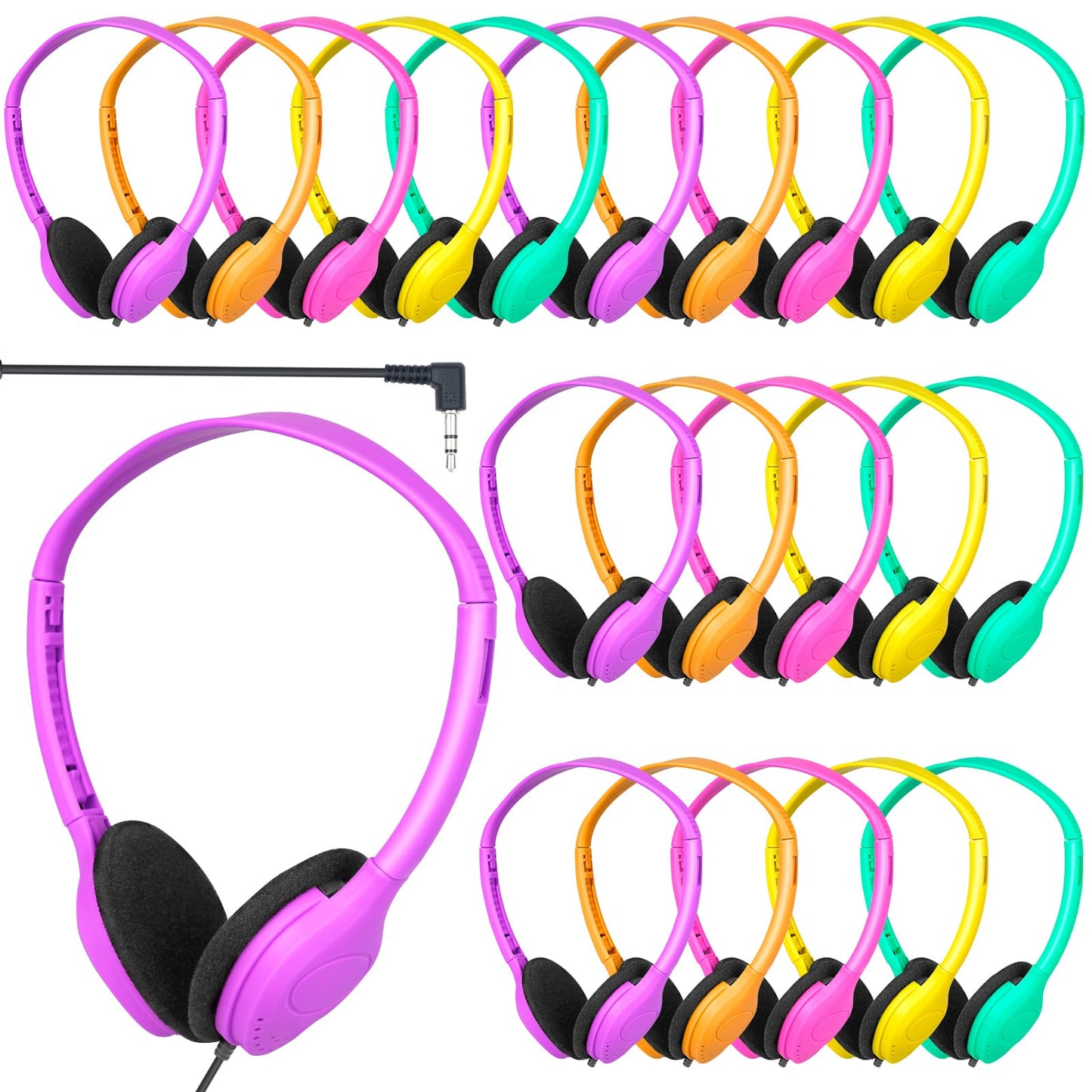 YFSFQS Kids Headphones Bulk 30 Pack for School Classroom Student Children Boys Girls Teen Computer Class Set of Headphones for Students Multi Color