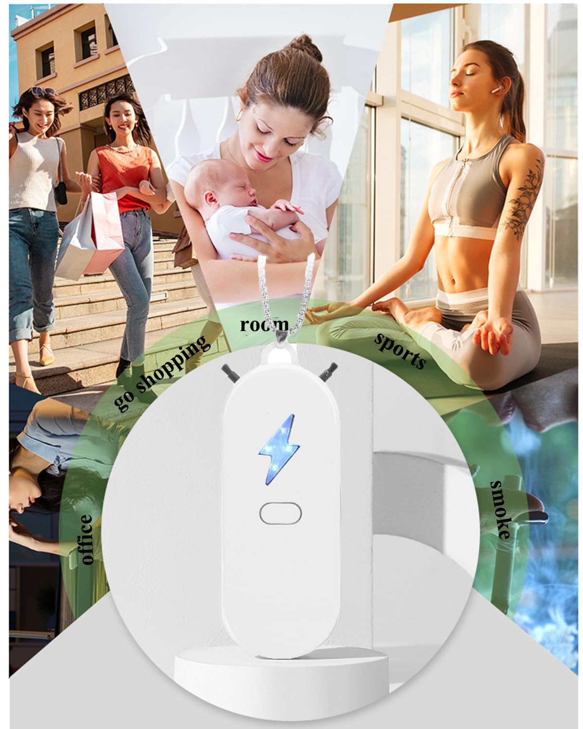 Series 8 Pro Max Rechargeable Personal Air Purifier, Portable Air Negative Ion Generator, Proven Performance, 12000 Million Ions