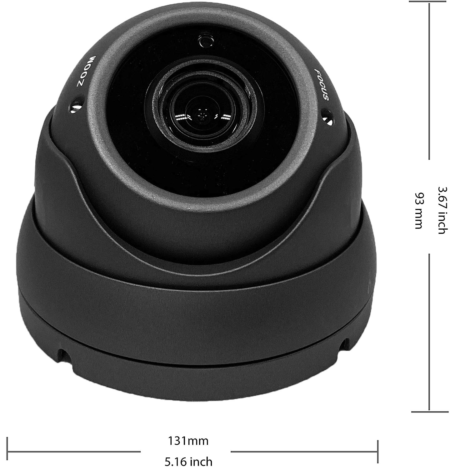 SVD, HD-TVI 1080P Full HD, 4 in 1 All Compatible (CVBS/TVI/AHD/CVI) Video Output, 2.8-12mm Vari-Focal Turret Security Camera, Night Vision