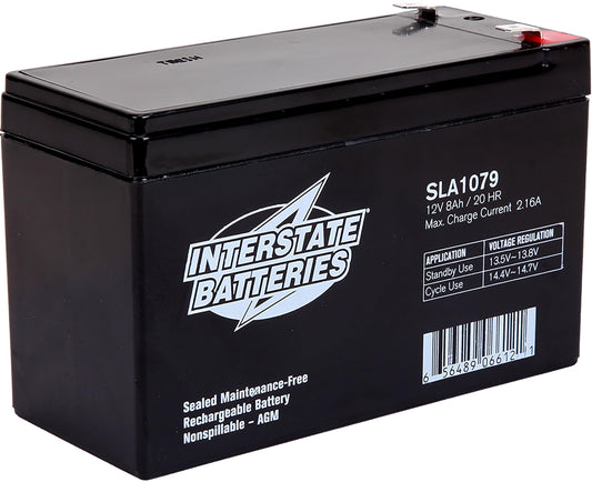Interstate Batteries 12V 8Ah Battery (SLA1079) Rechargeable SLA, AGM Replacement Battery for UPS Backup Power Systems, APC Smart-UPS Series, Alpha…